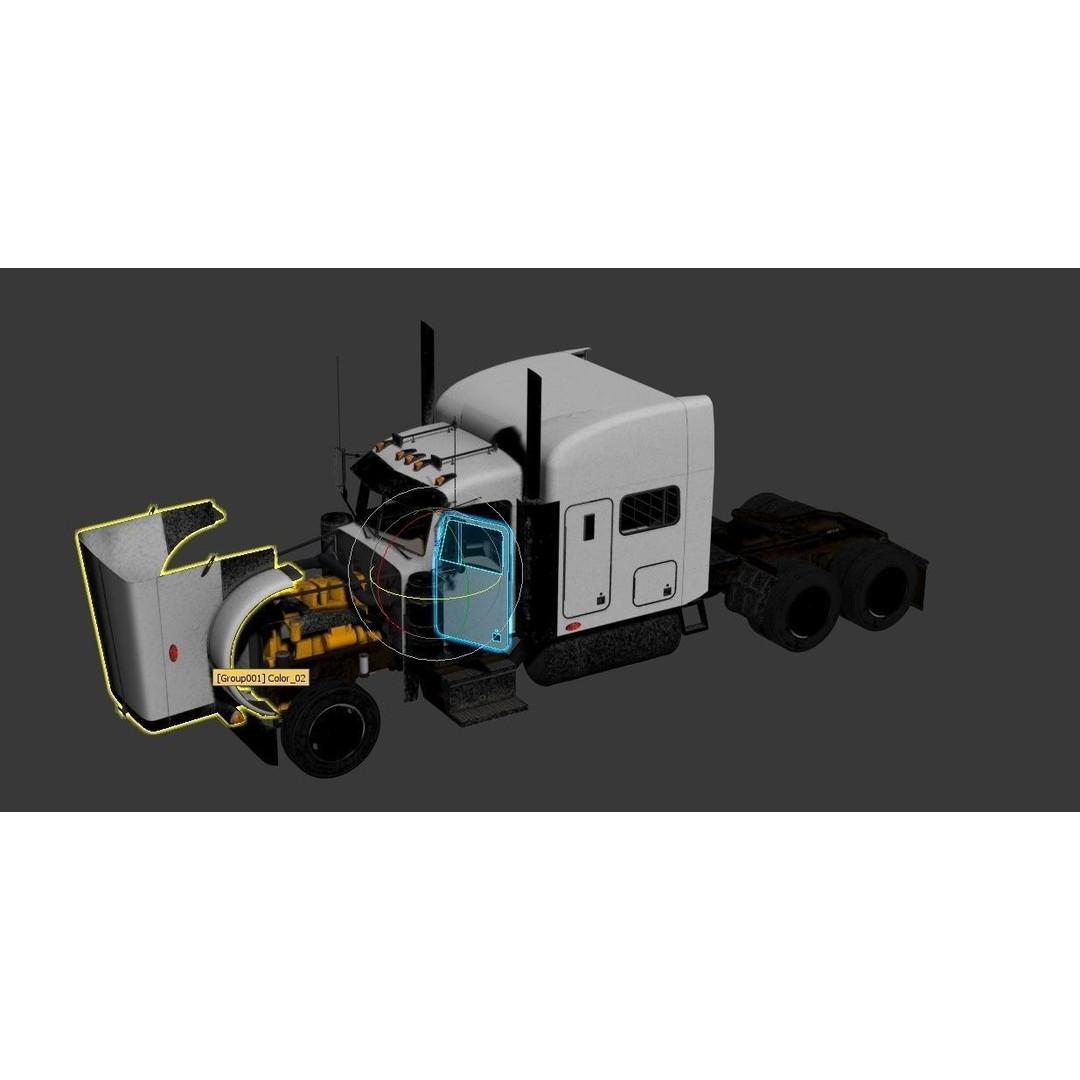 Truck 379 3D Model – Detailed Interior, Game Ready, FBX - View 15