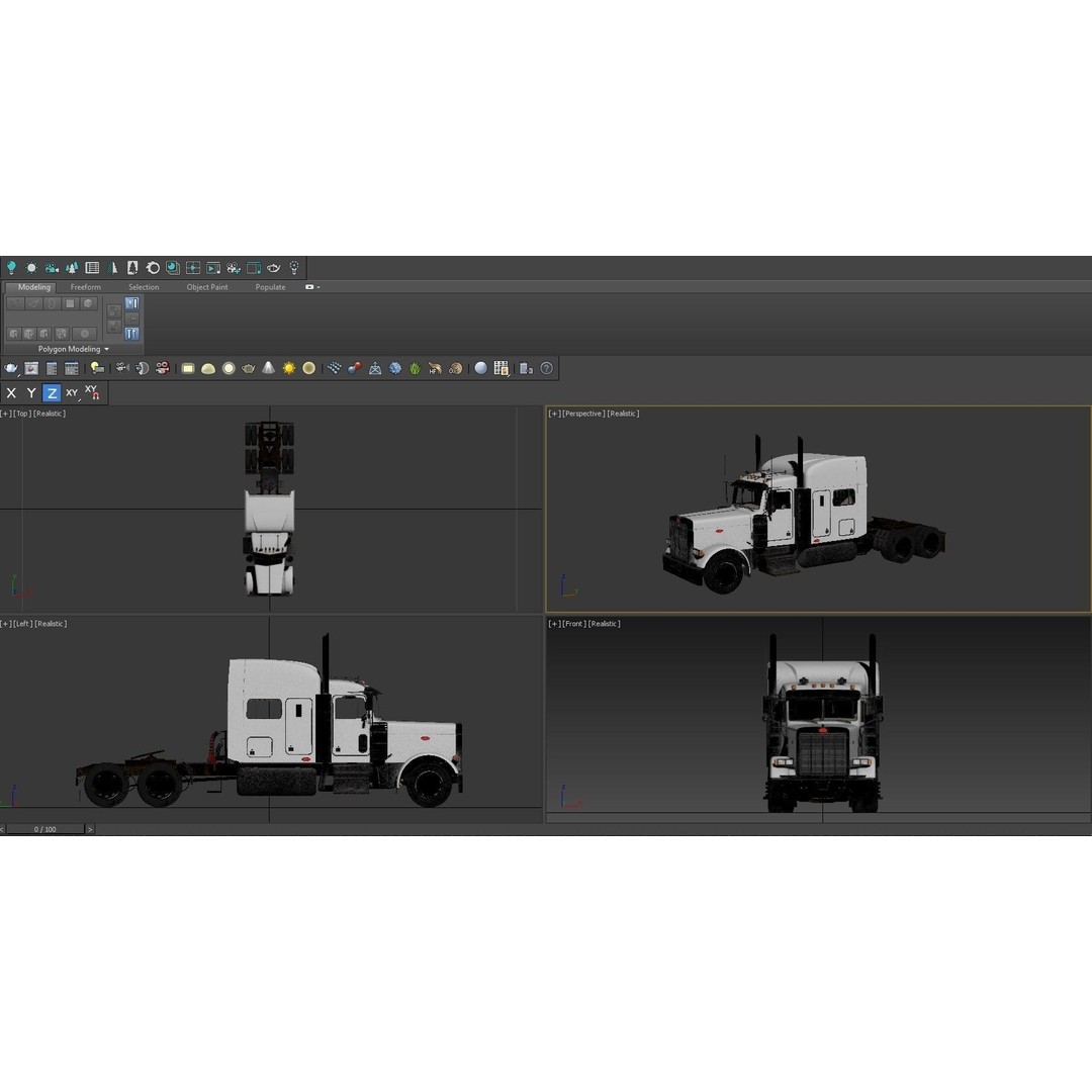Truck 379 3D Model – Detailed Interior, Game Ready, FBX - View 17