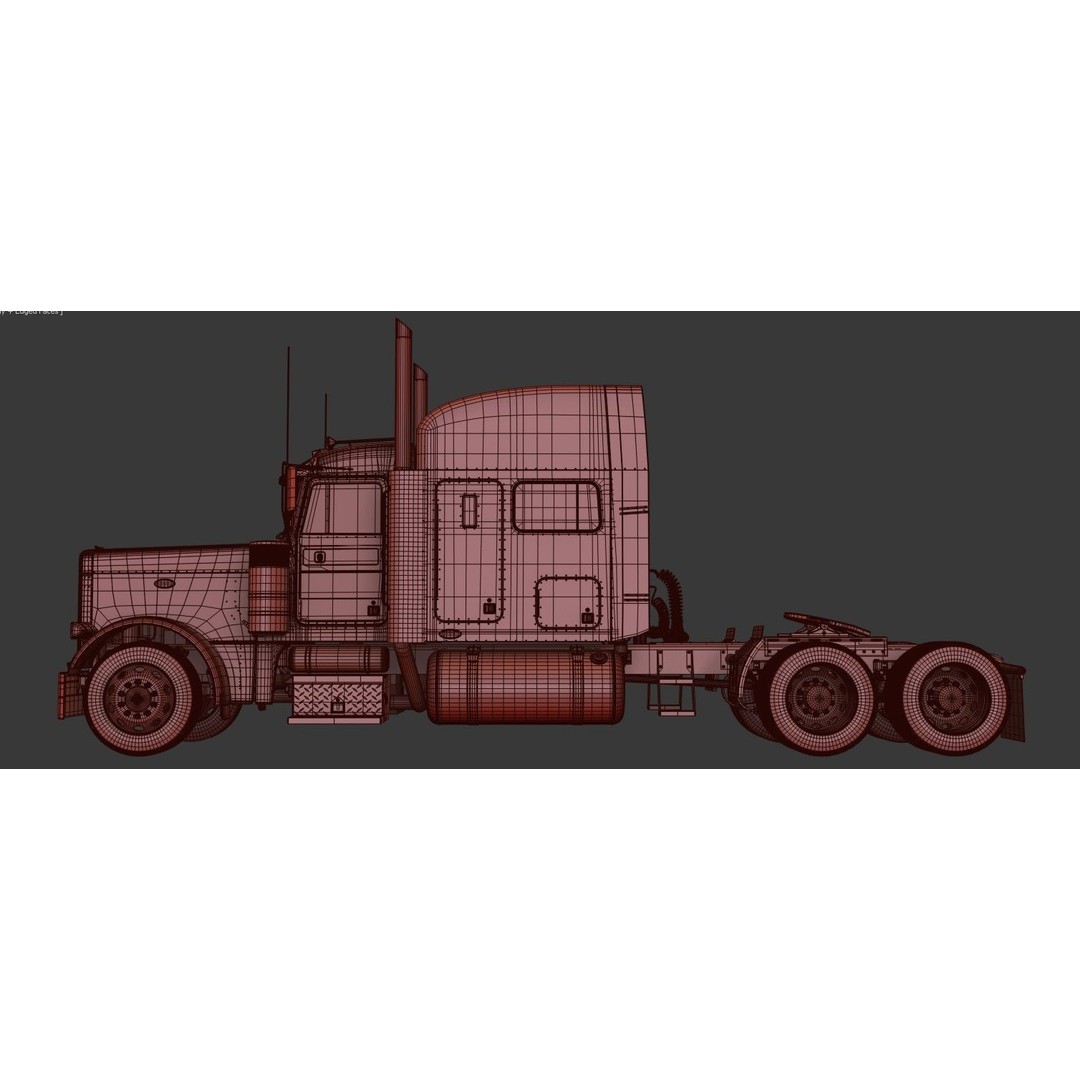 Truck 379 3D Model – Detailed Interior, Game Ready, FBX - View 6