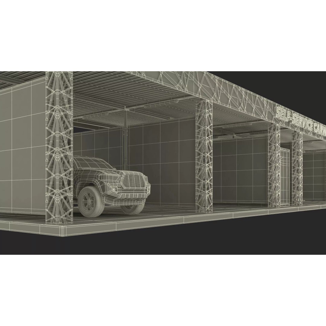Self Serve Auto Wash 3D Model – High Quality Car Wash Facility, FBX - View 20