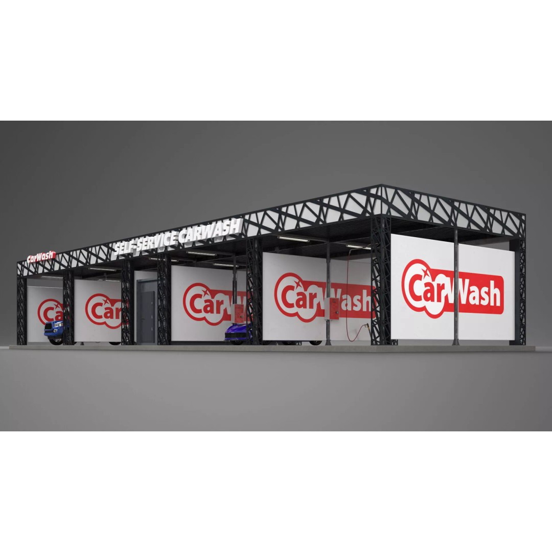 Self Serve Auto Wash 3D Model – High Quality Car Wash Facility, FBX - View 6