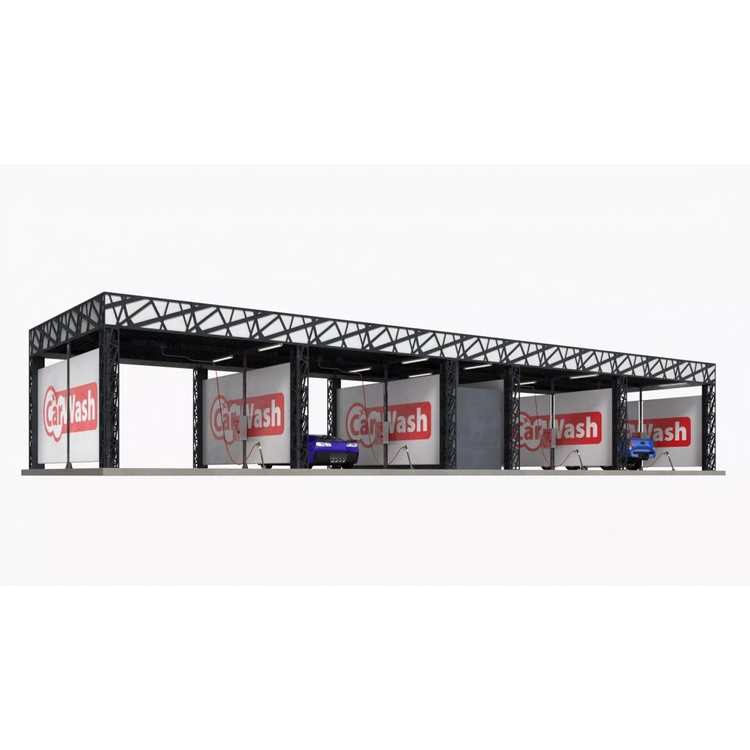 Self Serve Auto Wash 3D Model – High Quality Car Wash Facility, FBX - View 7