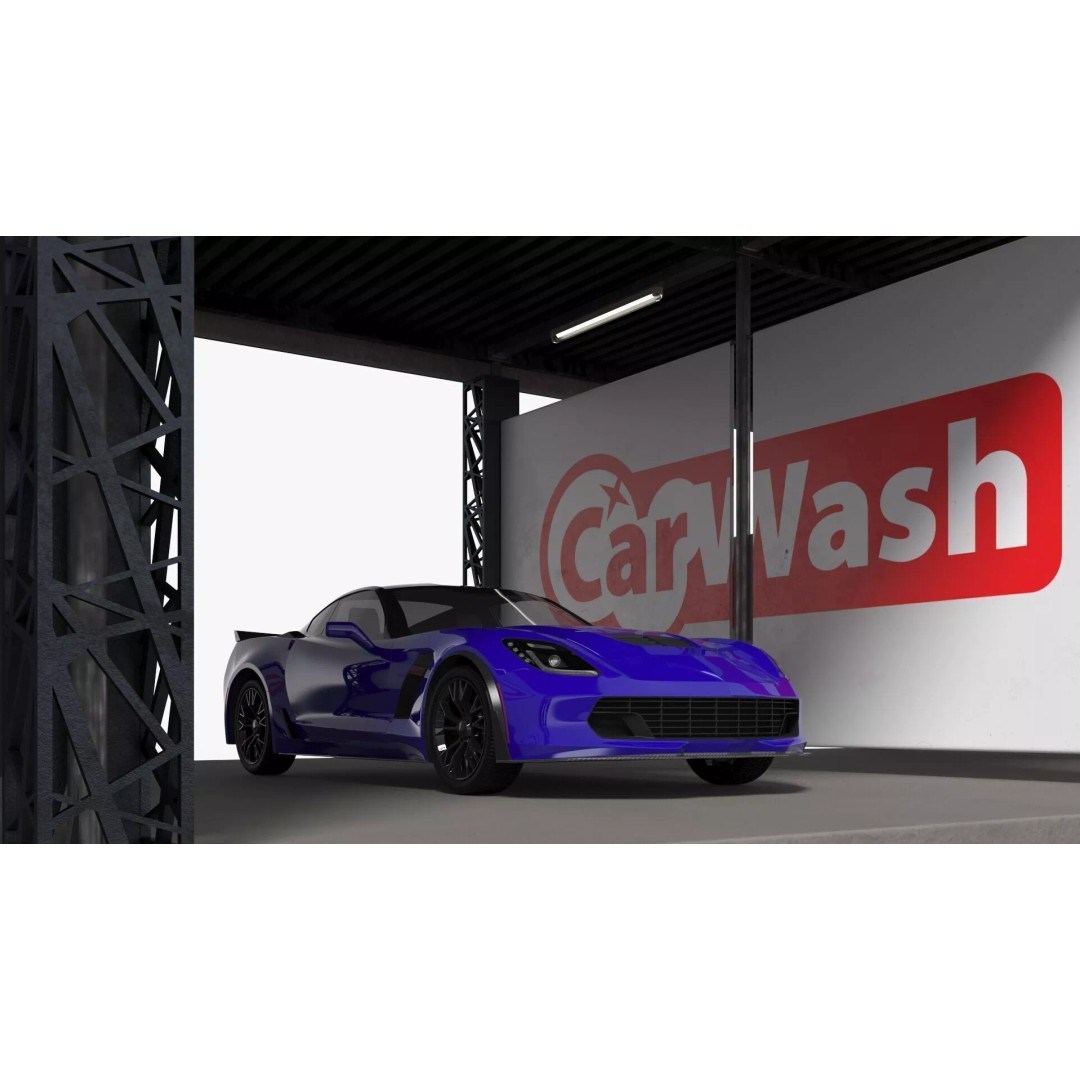 Self Serve Auto Wash 3D Model – High Quality Car Wash Facility, FBX - View 9