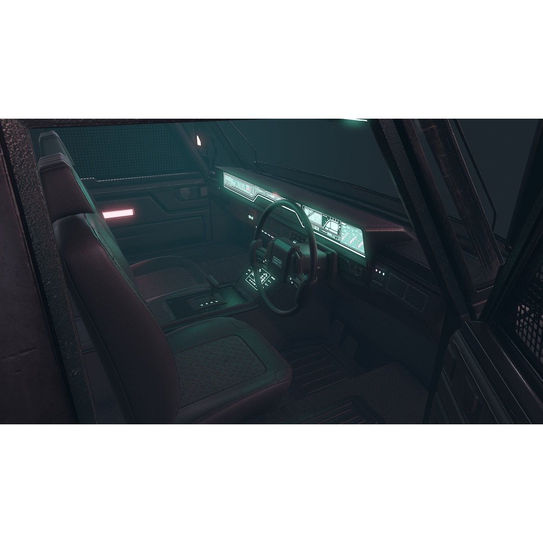 Cyberpunk Riot Van 3D Model – Low Poly Game Asset, FBX, PBR Textures - View 13