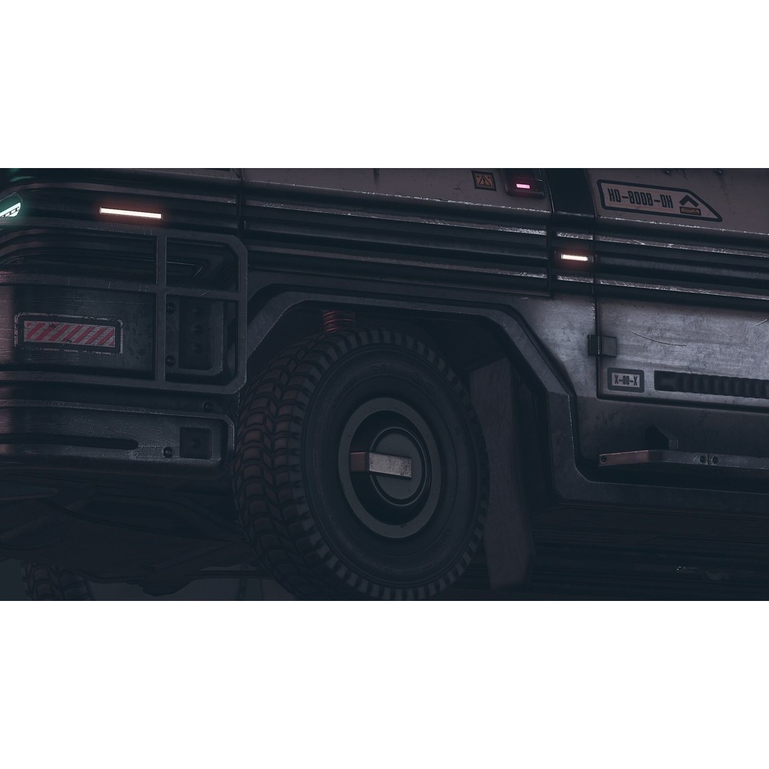 Cyberpunk Riot Van 3D Model – Low Poly Game Asset, FBX, PBR Textures - View 14