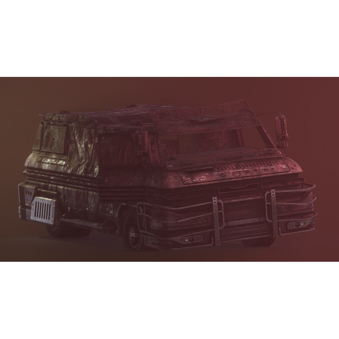 Cyberpunk Riot Van 3D Model – Low Poly Game Asset, FBX, PBR Textures - View 15