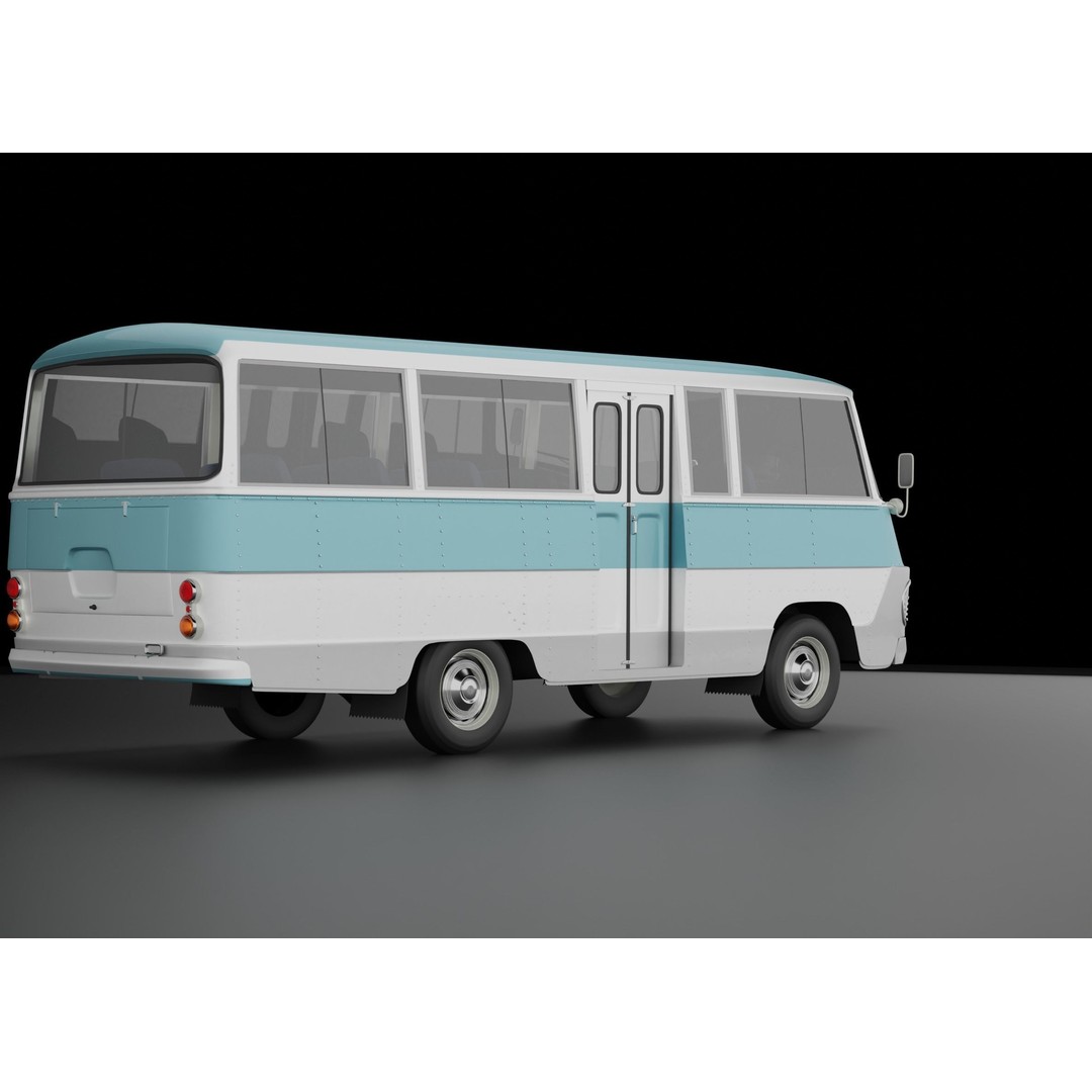 Toyota Light Bus 1963 3D Model – Authentic Vehicle Asset, FBX, OBJ - View 10