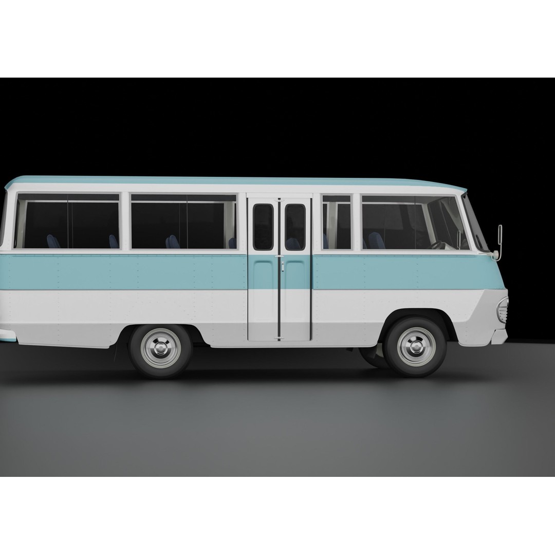 Toyota Light Bus 1963 3D Model – Authentic Vehicle Asset, FBX, OBJ - View 11