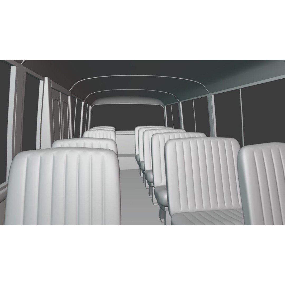 Toyota Light Bus 1963 3D Model – Authentic Vehicle Asset, FBX, OBJ - View 12