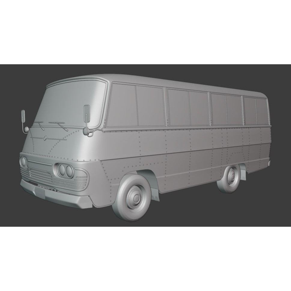 Toyota Light Bus 1963 3D Model – Authentic Vehicle Asset, FBX, OBJ - View 13