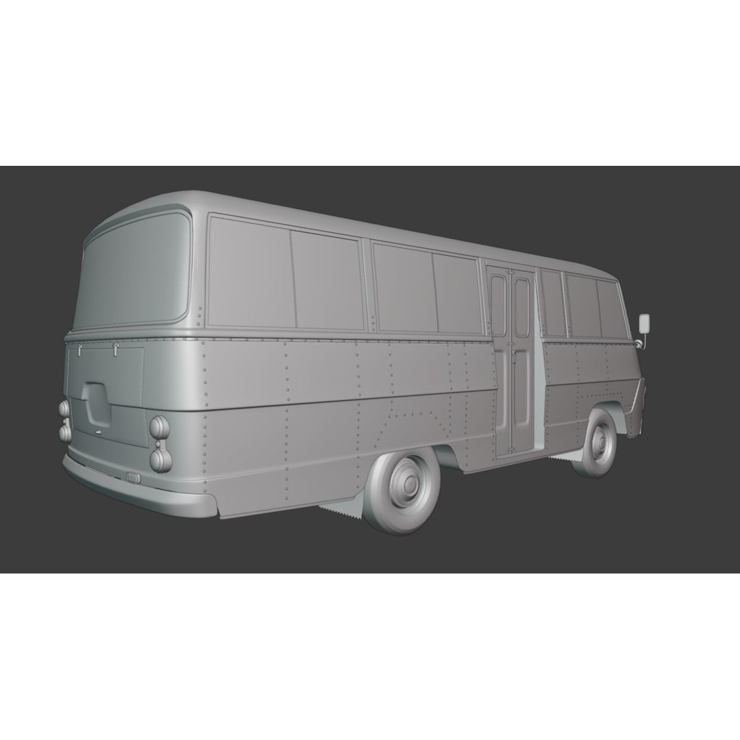 Toyota Light Bus 1963 3D Model – Authentic Vehicle Asset, FBX, OBJ - View 14