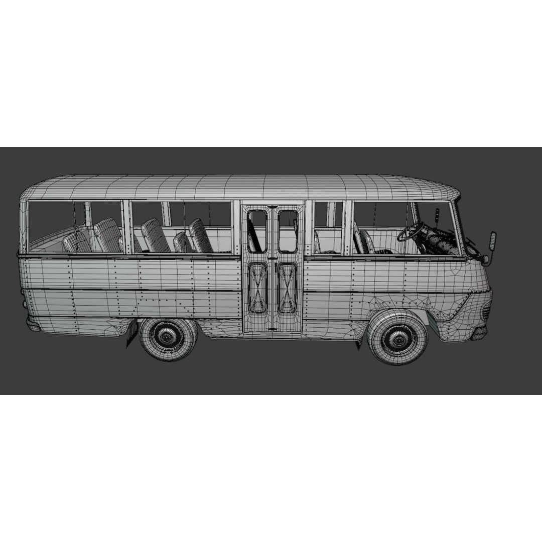 Toyota Light Bus 1963 3D Model – Authentic Vehicle Asset, FBX, OBJ - View 16