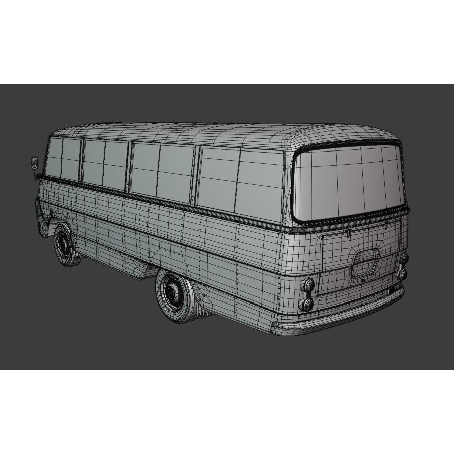 Toyota Light Bus 1963 3D Model – Authentic Vehicle Asset, FBX, OBJ - View 17