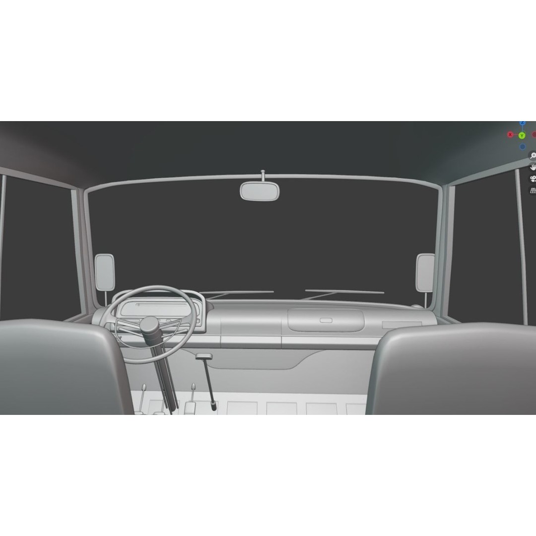 Toyota Light Bus 1963 3D Model – Authentic Vehicle Asset, FBX, OBJ - View 18
