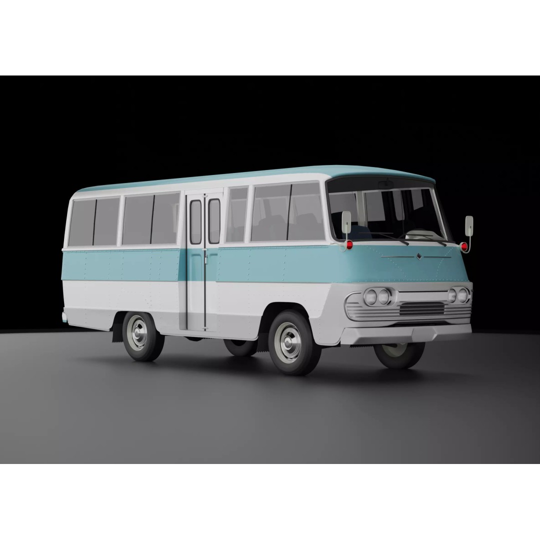 Toyota Light Bus 1963 3D Model – Authentic Vehicle Asset, FBX, OBJ - View 2