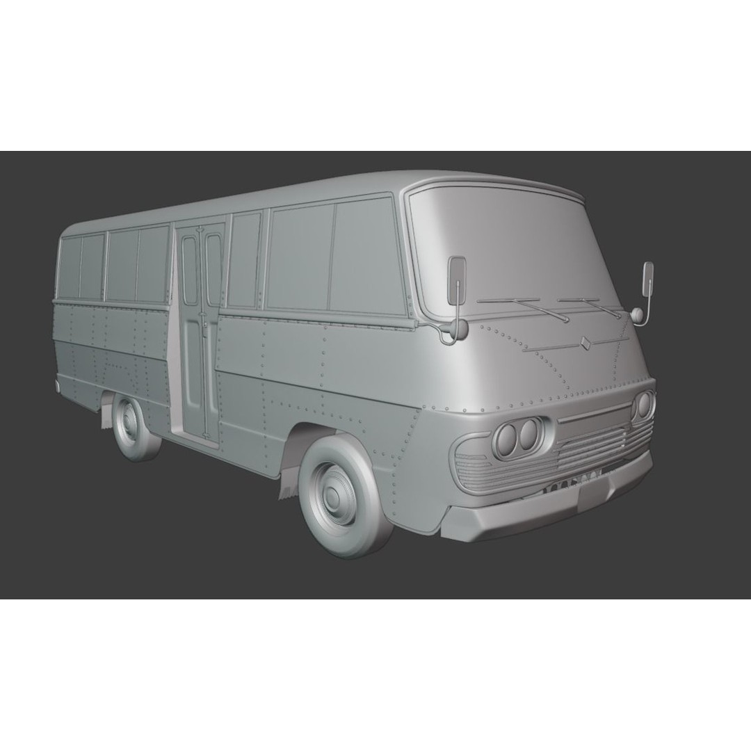 Toyota Light Bus 1963 3D Model – Authentic Vehicle Asset, FBX, OBJ - View 20