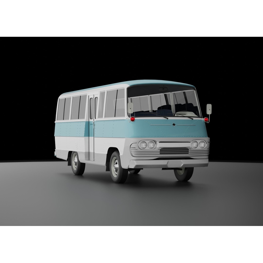 Toyota Light Bus 1963 3D Model – Authentic Vehicle Asset, FBX, OBJ - View 3