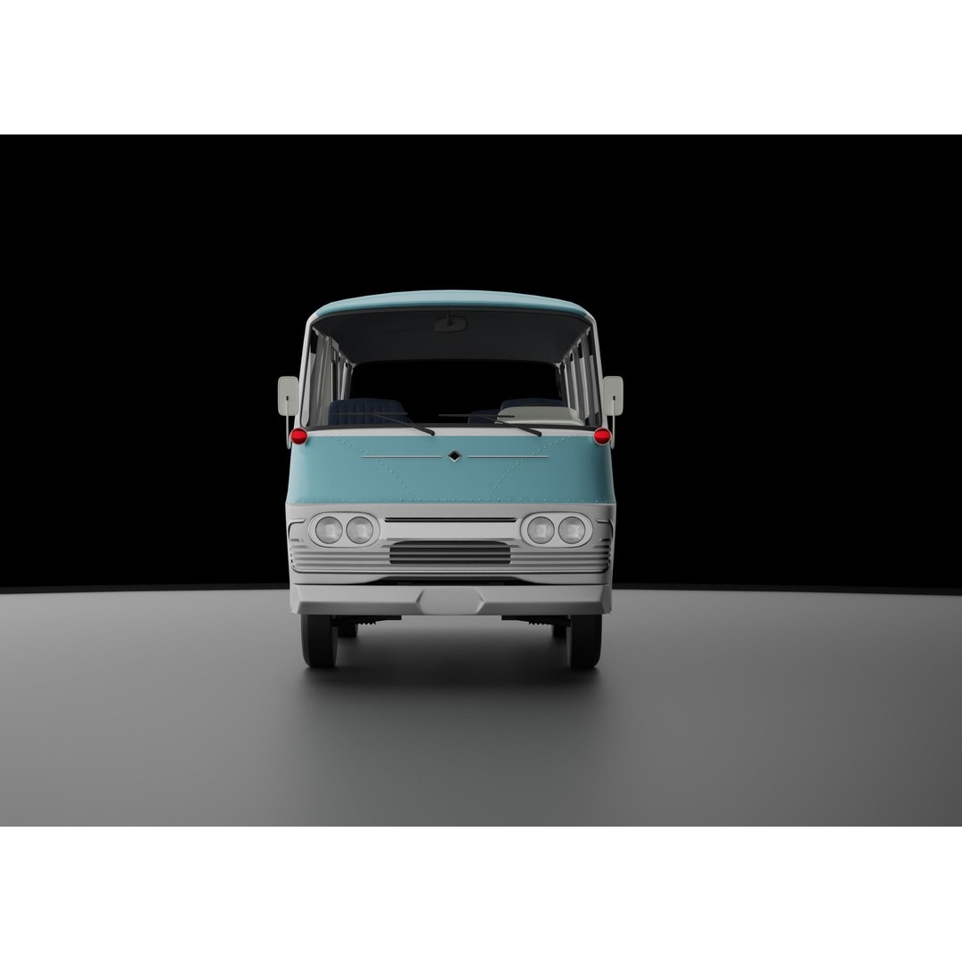 Toyota Light Bus 1963 3D Model – Authentic Vehicle Asset, FBX, OBJ - View 4
