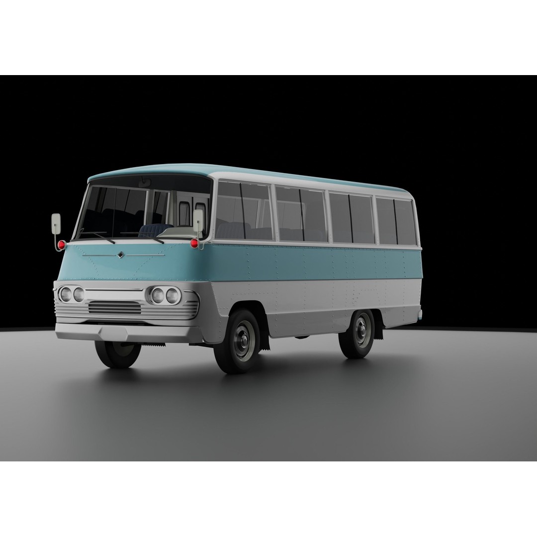 Toyota Light Bus 1963 3D Model – Authentic Vehicle Asset, FBX, OBJ - View 5