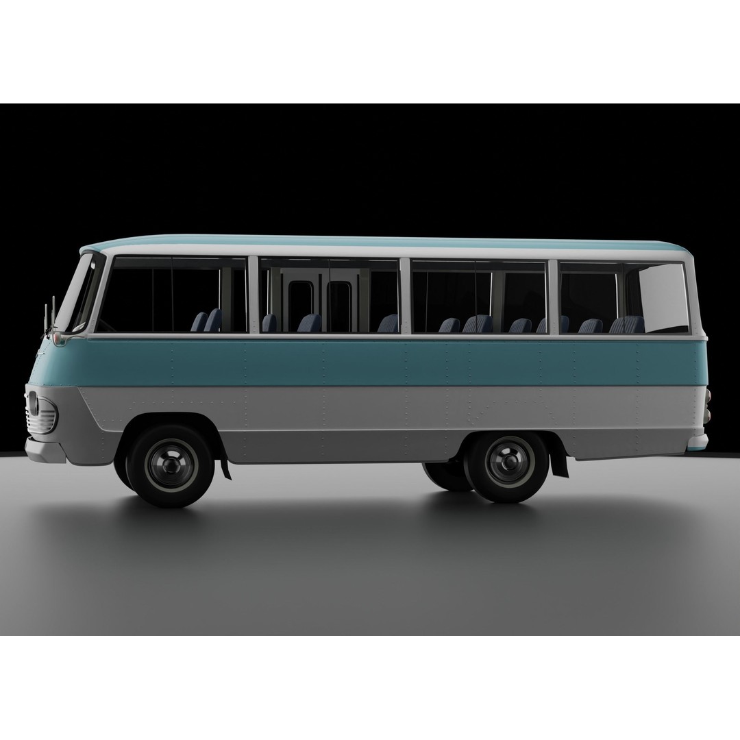 Toyota Light Bus 1963 3D Model – Authentic Vehicle Asset, FBX, OBJ - View 6