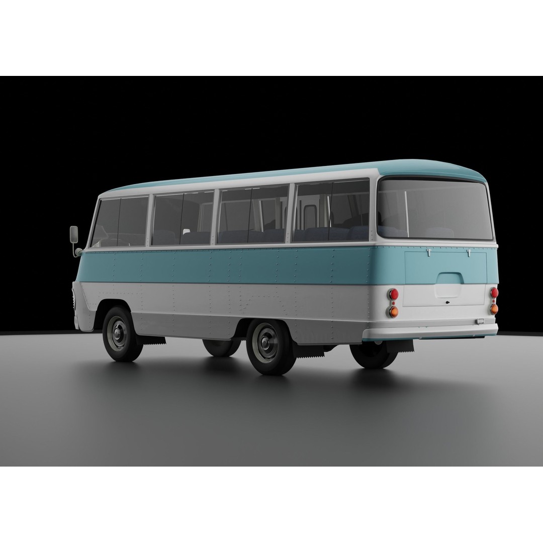 Toyota Light Bus 1963 3D Model – Authentic Vehicle Asset, FBX, OBJ - View 7