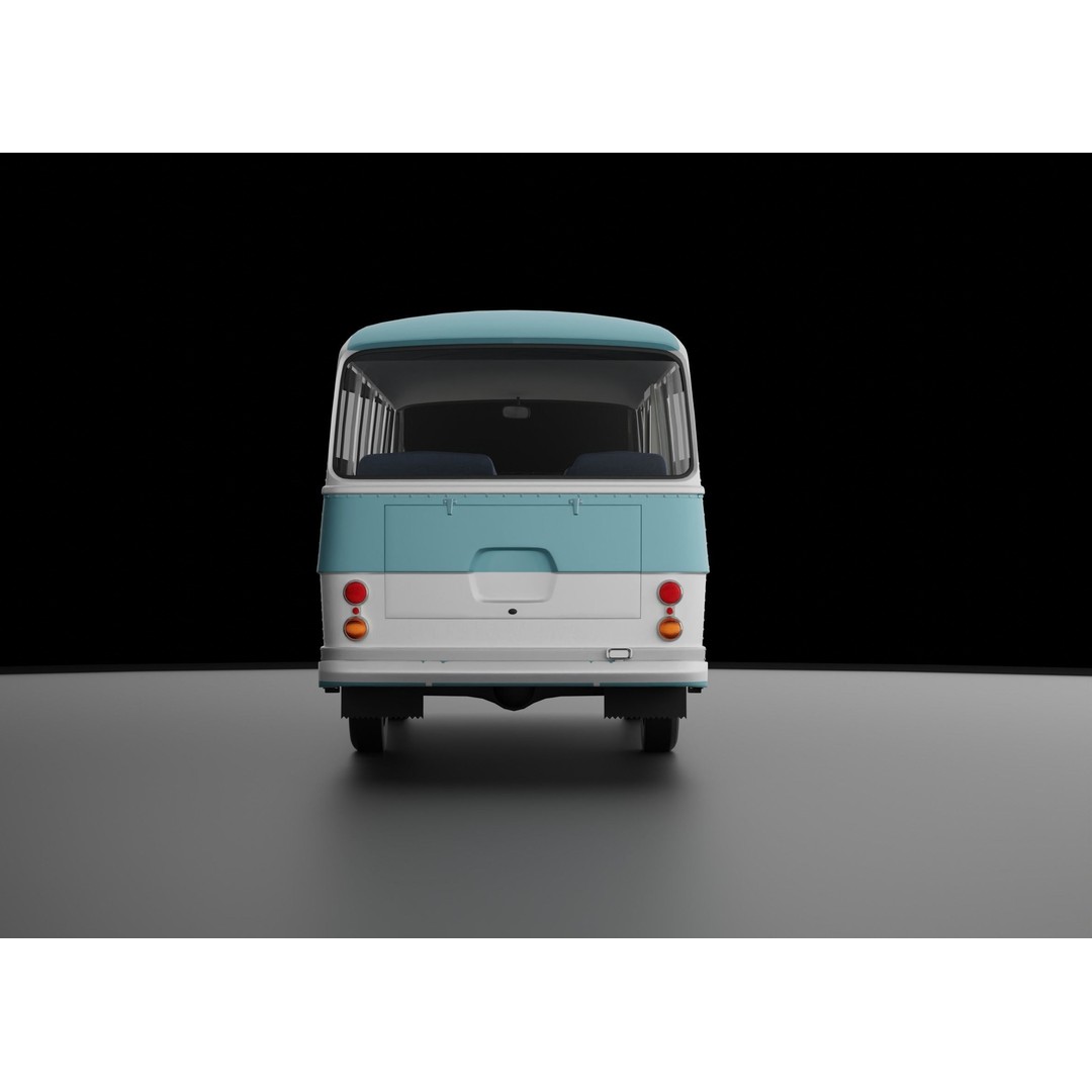 Toyota Light Bus 1963 3D Model – Authentic Vehicle Asset, FBX, OBJ - View 8