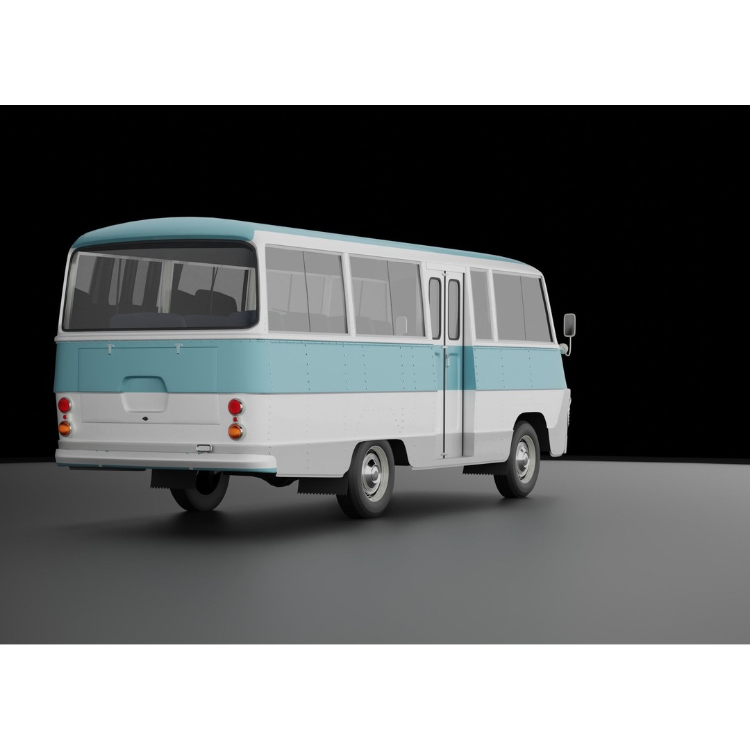 Toyota Light Bus 1963 3D Model – Authentic Vehicle Asset, FBX, OBJ - View 9