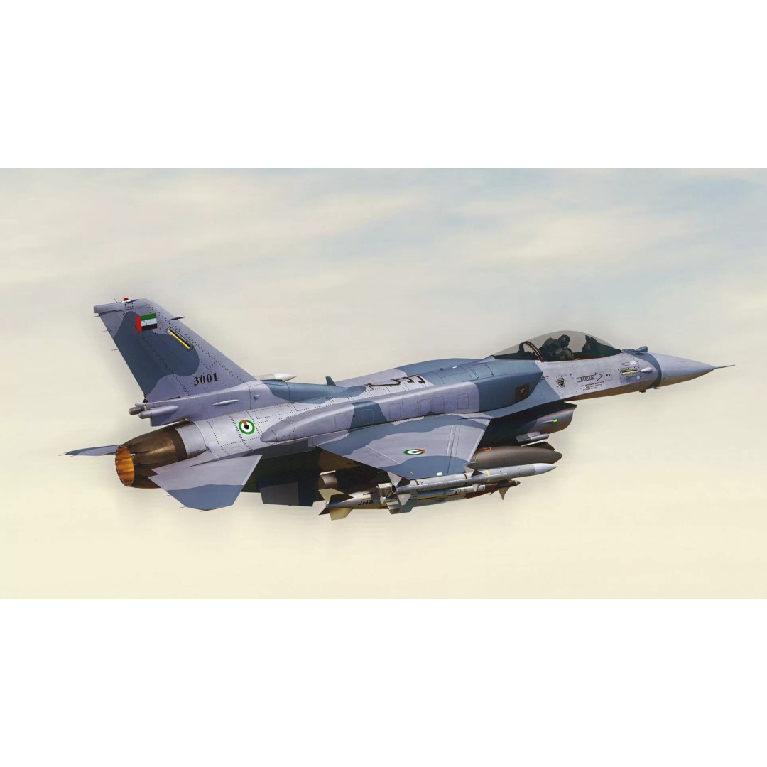 F-16 Viper 3D Model – Low Poly Rigged Aircraft with Decals, Blender