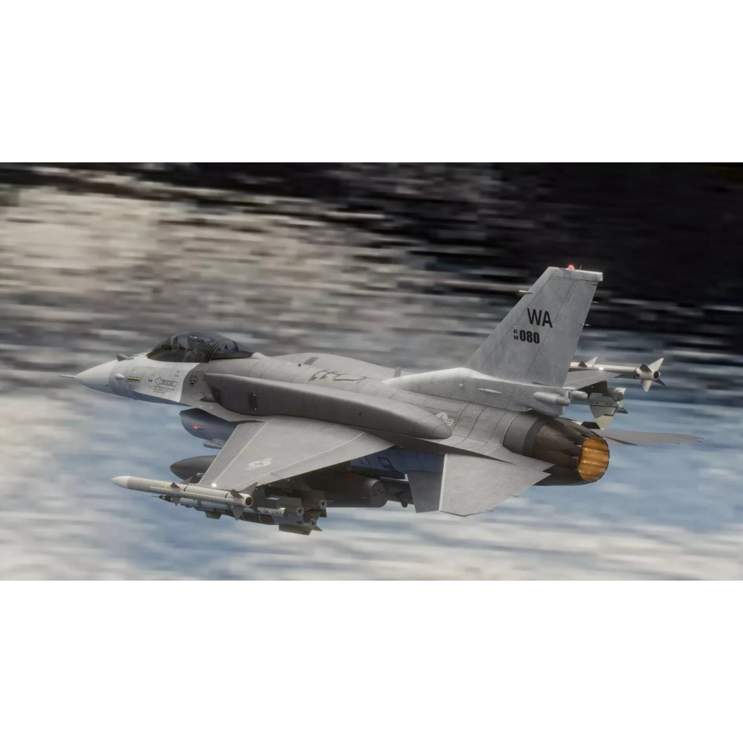 F-16 Viper 3D Model – Low Poly Rigged Aircraft with Decals, Blender - View 12