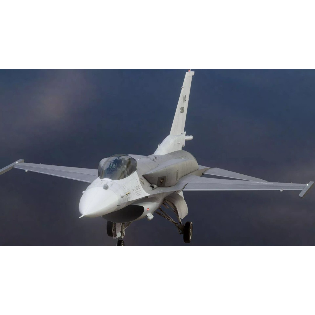 F-16 Viper 3D Model – Low Poly Rigged Aircraft with Decals, Blender - View 13