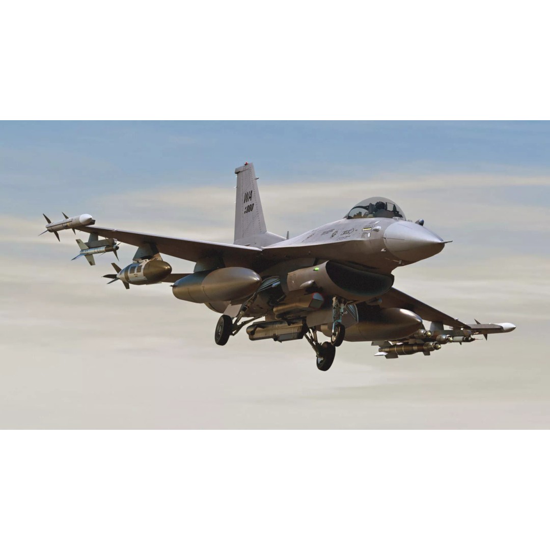 F-16 Viper 3D Model – Low Poly Rigged Aircraft with Decals, Blender - View 15
