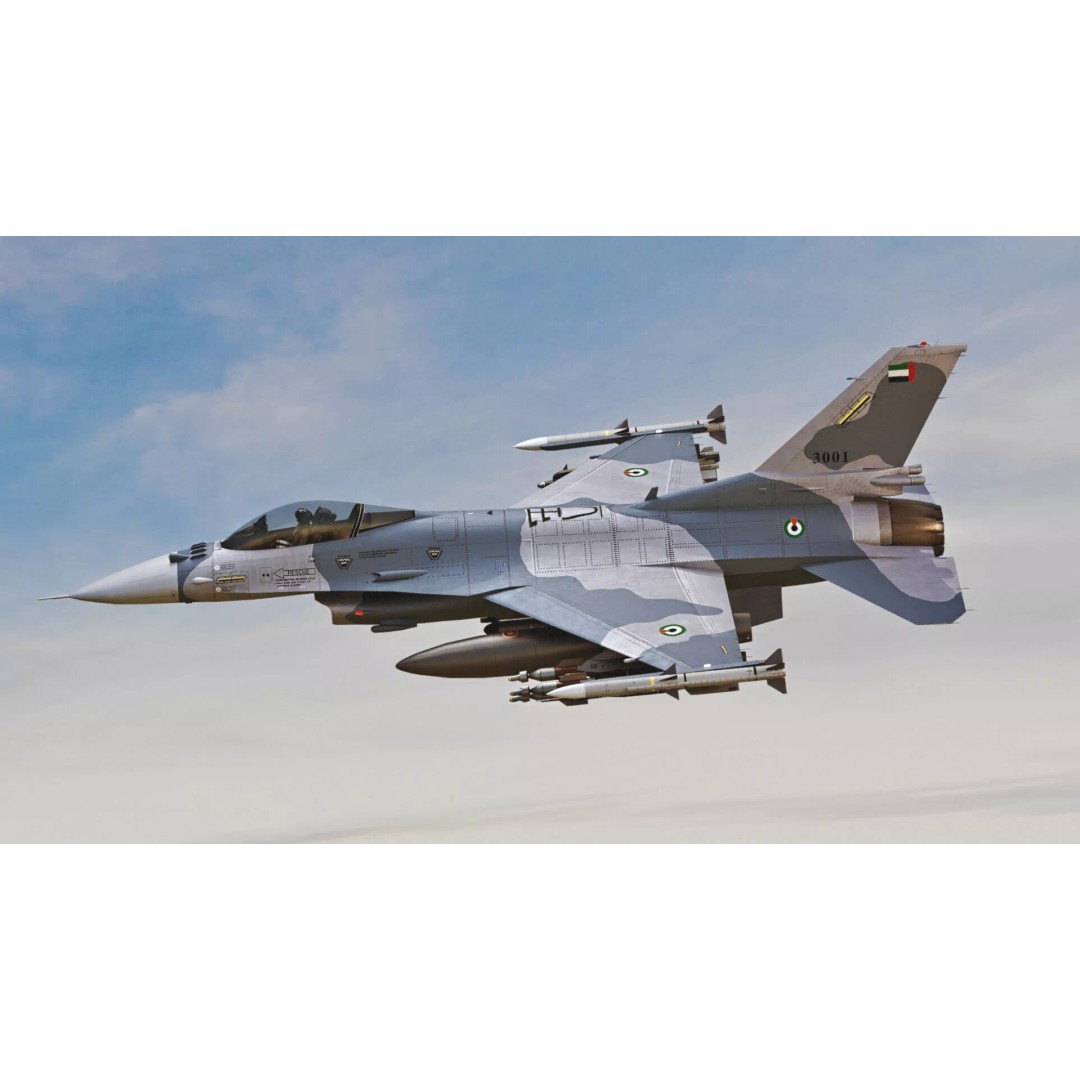 F-16 Viper 3D Model – Low Poly Rigged Aircraft with Decals, Blender - View 17