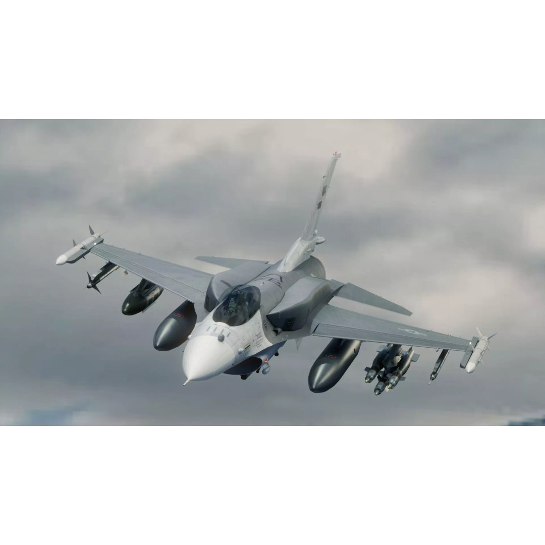 F-16 Viper 3D Model – Low Poly Rigged Aircraft with Decals, Blender - View 2