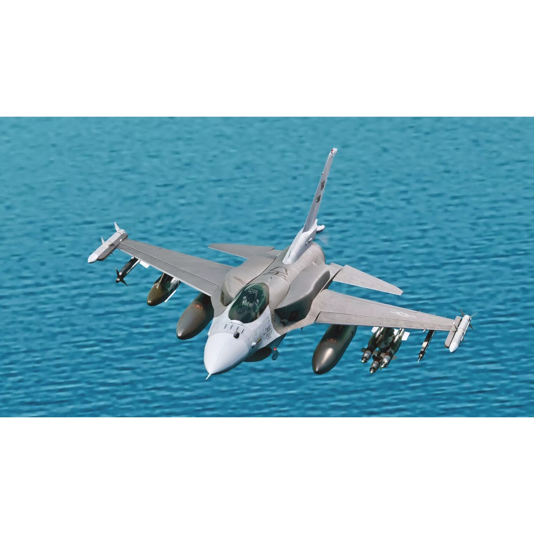 F-16 Viper 3D Model – Low Poly Rigged Aircraft with Decals, Blender - View 24