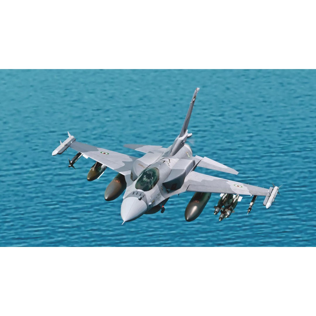 F-16 Viper 3D Model – Low Poly Rigged Aircraft with Decals, Blender - View 25