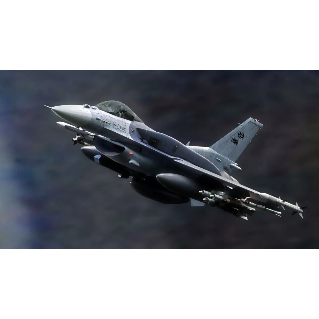 F-16 Viper 3D Model – Low Poly Rigged Aircraft with Decals, Blender - View 28