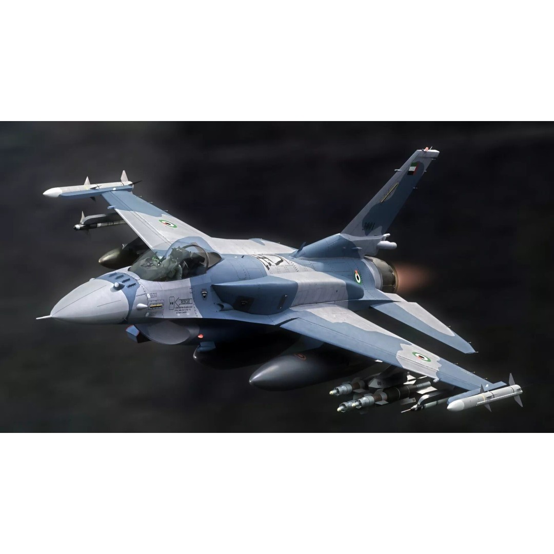 F-16 Viper 3D Model – Low Poly Rigged Aircraft with Decals, Blender - View 29