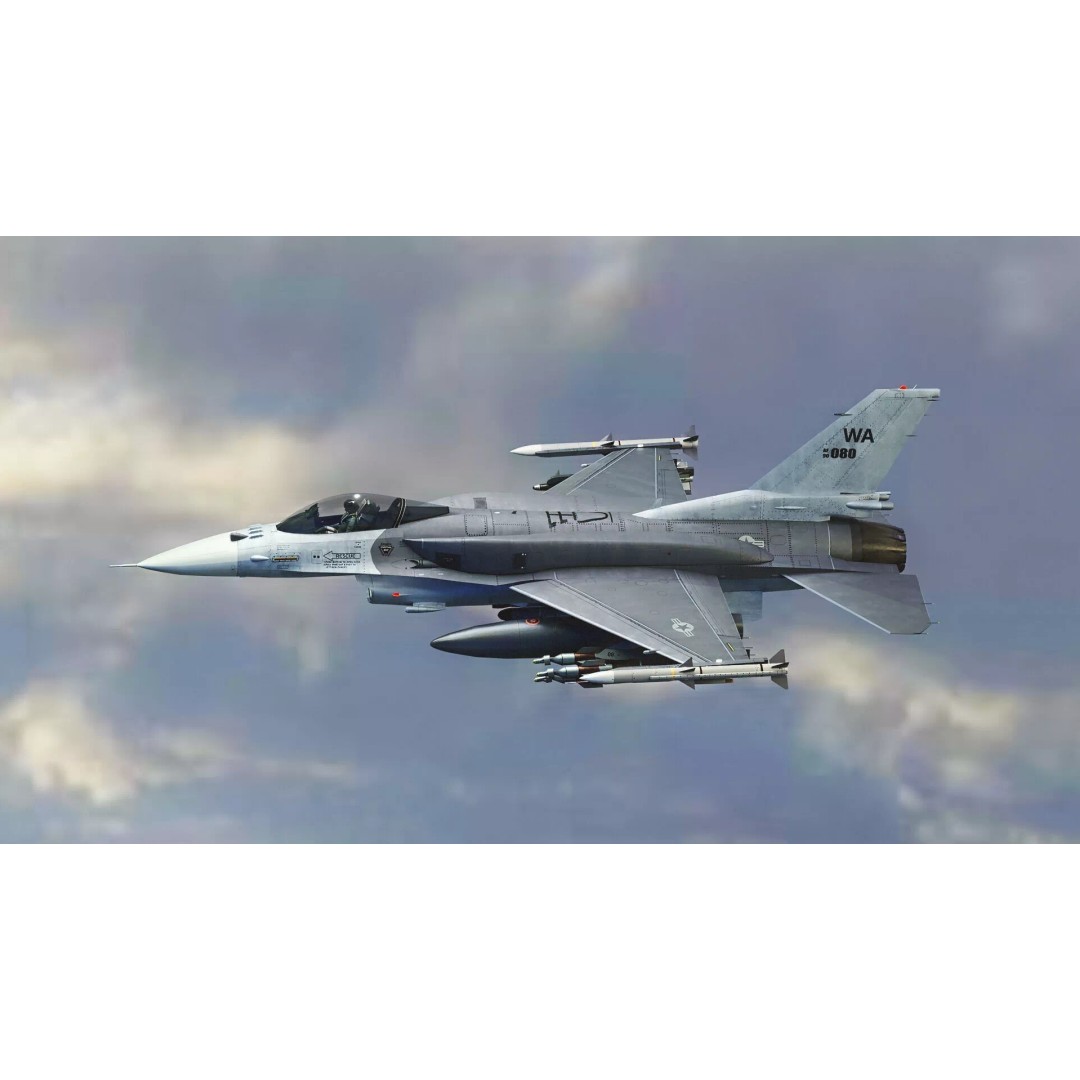 F-16 Viper 3D Model – Low Poly Rigged Aircraft with Decals, Blender - View 31