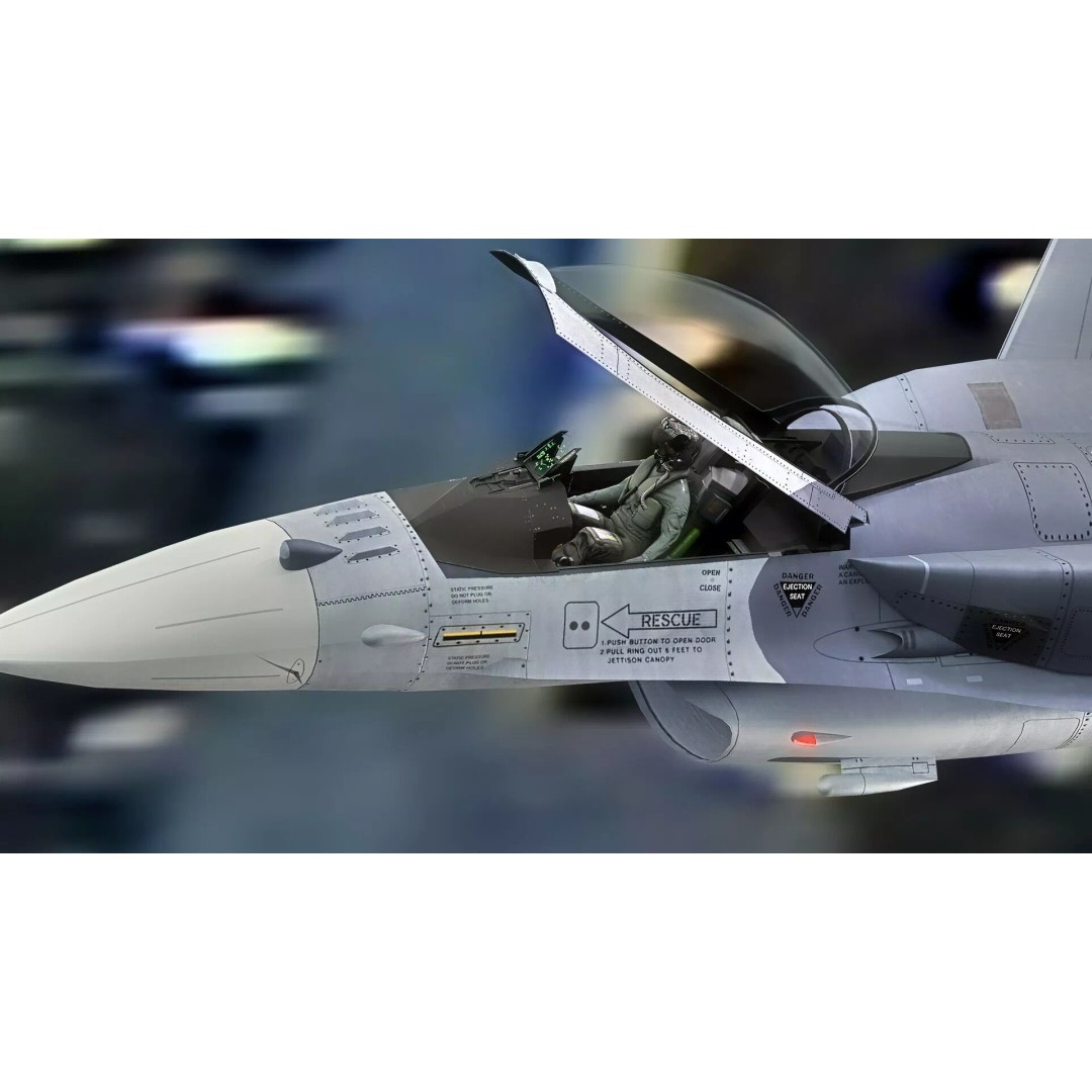 F-16 Viper 3D Model – Low Poly Rigged Aircraft with Decals, Blender - View 39