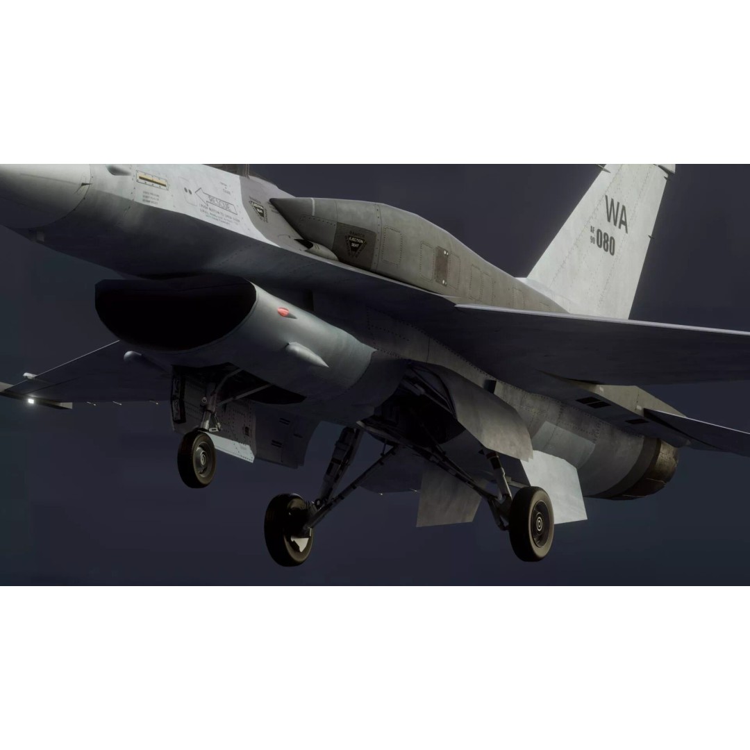 F-16 Viper 3D Model – Low Poly Rigged Aircraft with Decals, Blender - View 7