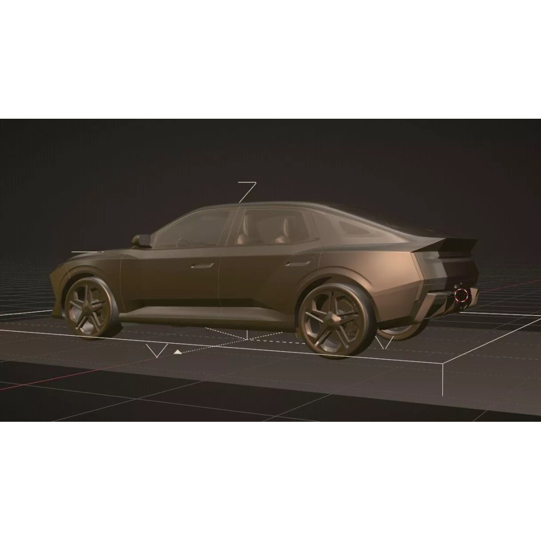 Hyundai Elantra 2027 3D Model – Detailed Sedan Asset, Blender, FBX, OBJ - View 19