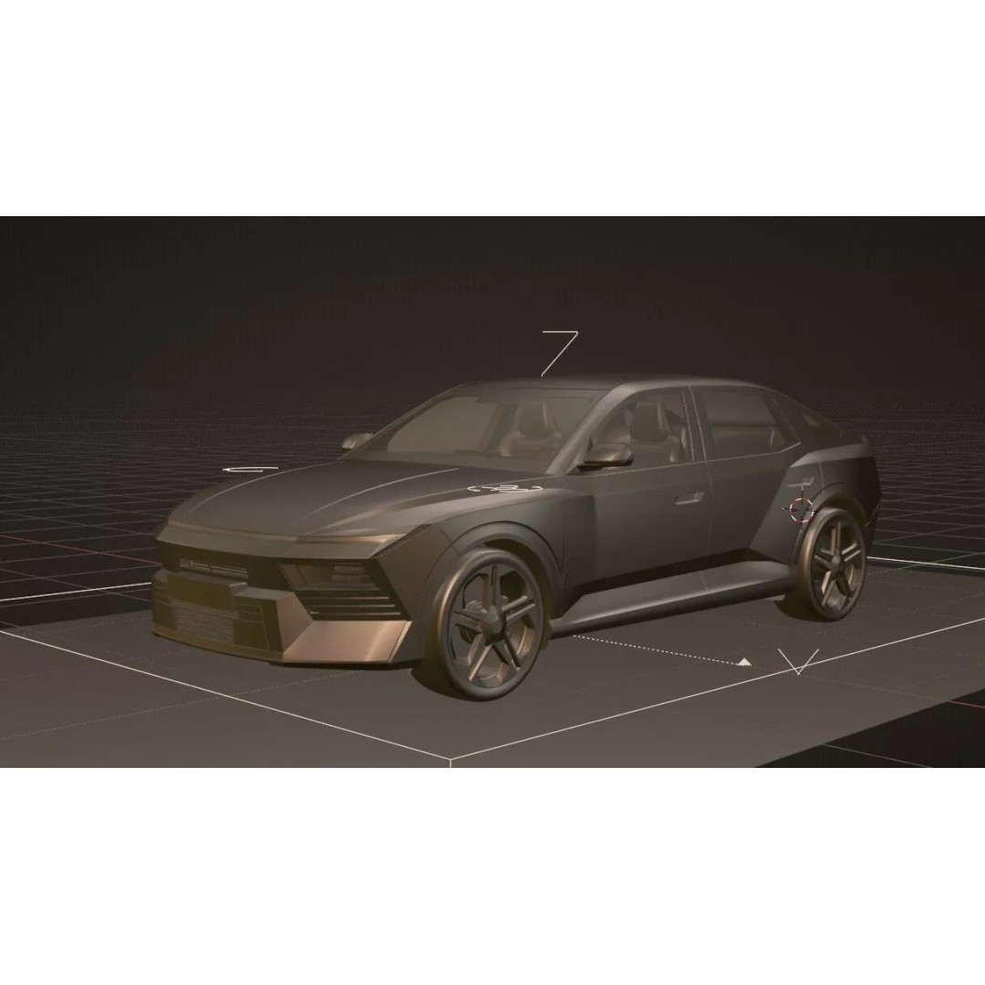 Hyundai Elantra 2027 3D Model – Detailed Sedan Asset, Blender, FBX, OBJ - View 20