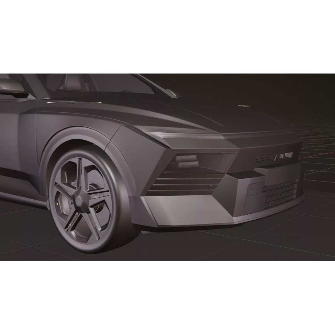 Hyundai Elantra 2027 3D Model – Detailed Sedan Asset, Blender, FBX, OBJ - View 32