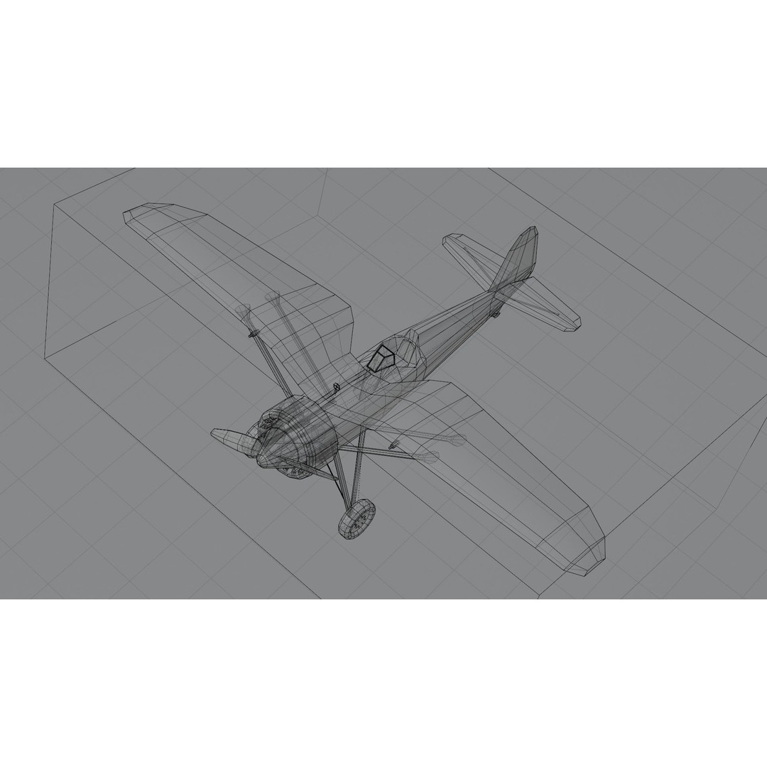 PZL P.11 3D Model – Low Poly Historic Fighter Aircraft, FBX - View 10