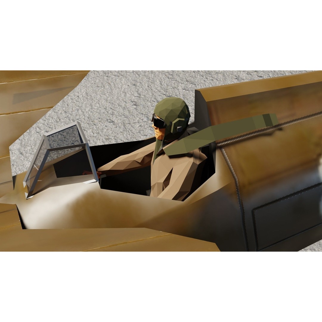 PZL P.11 3D Model – Low Poly Historic Fighter Aircraft, FBX - View 17
