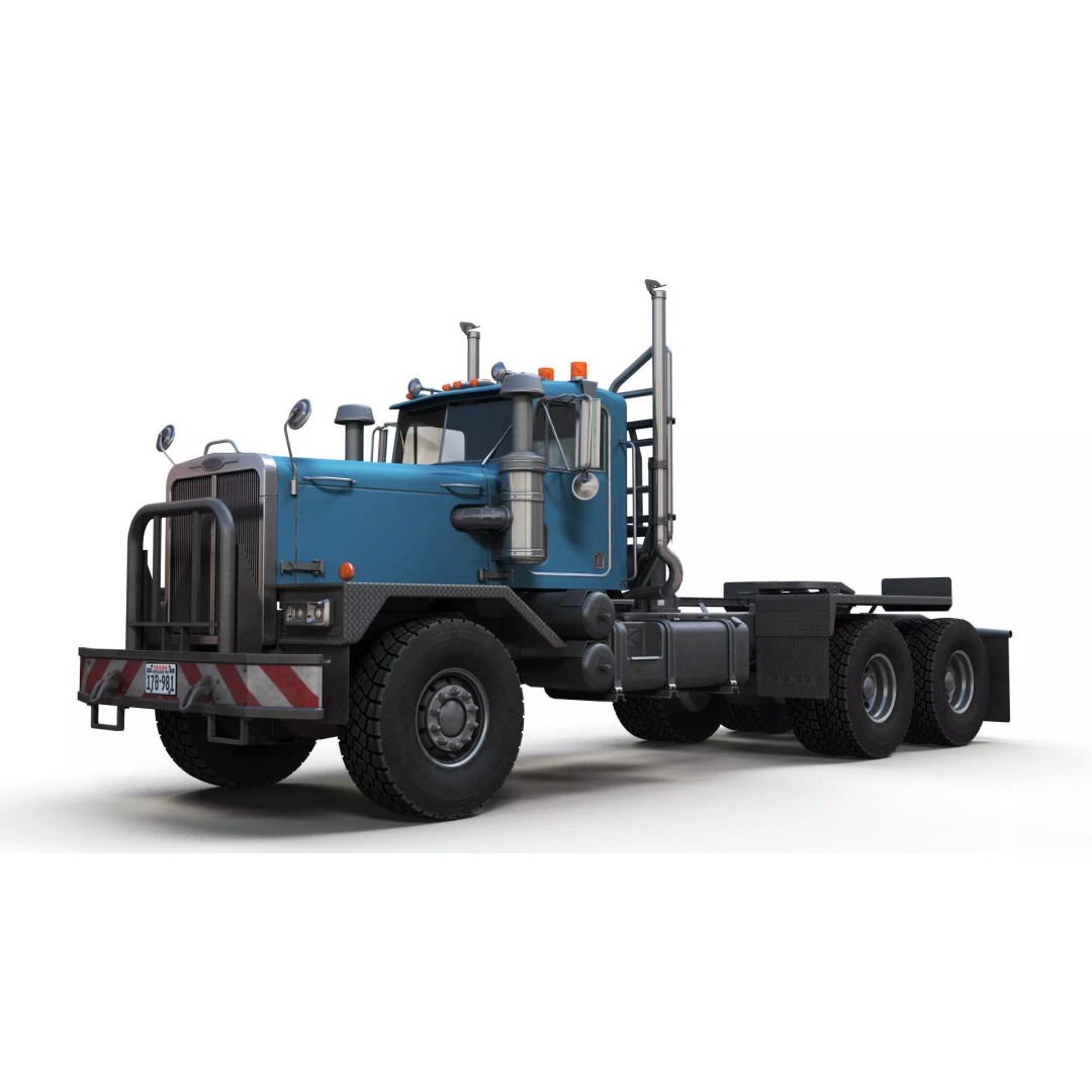 80s Offroad Heavy Truck 3D Model – Low Poly Game Asset, FBX - View 10