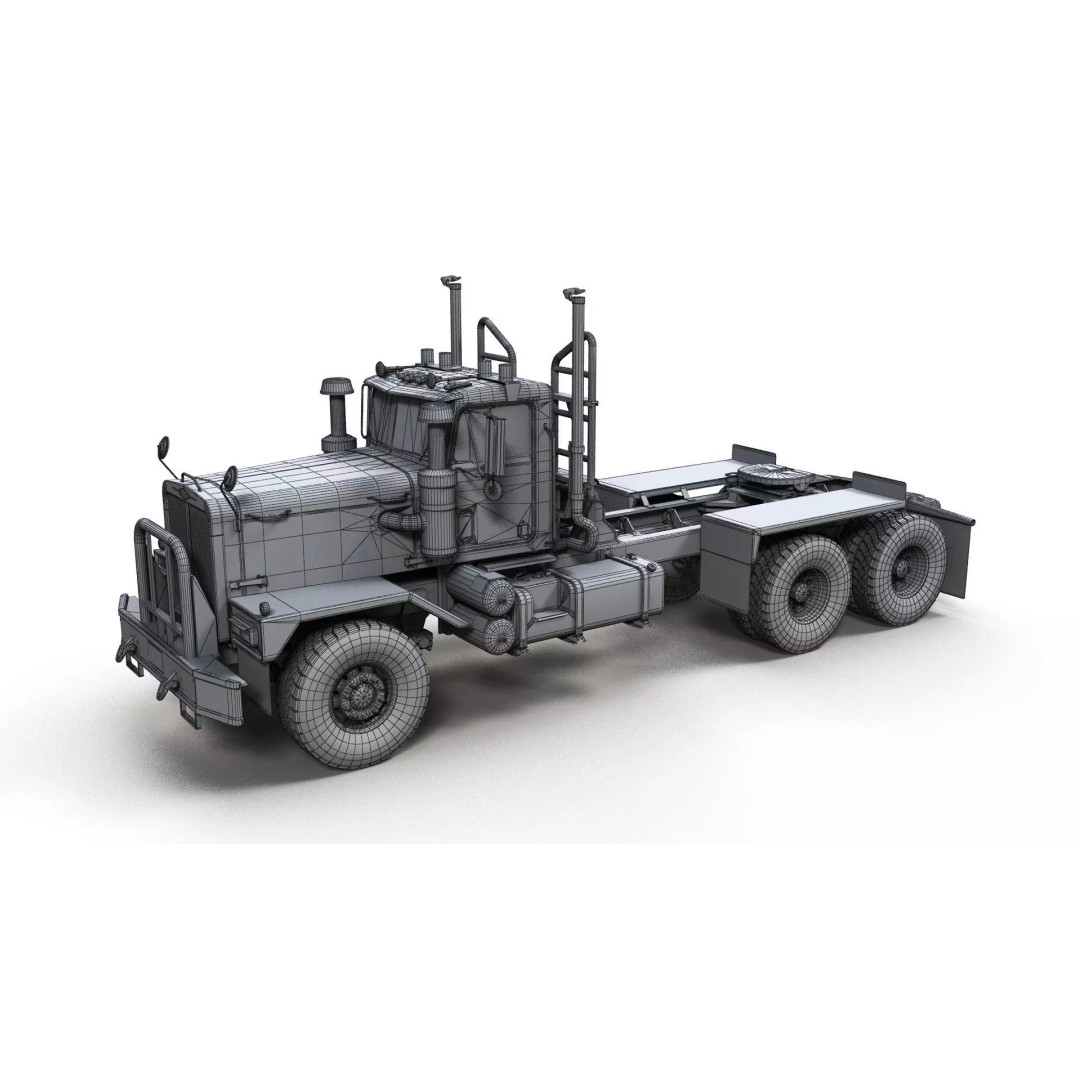 80s Offroad Heavy Truck 3D Model – Low Poly Game Asset, FBX - View 11