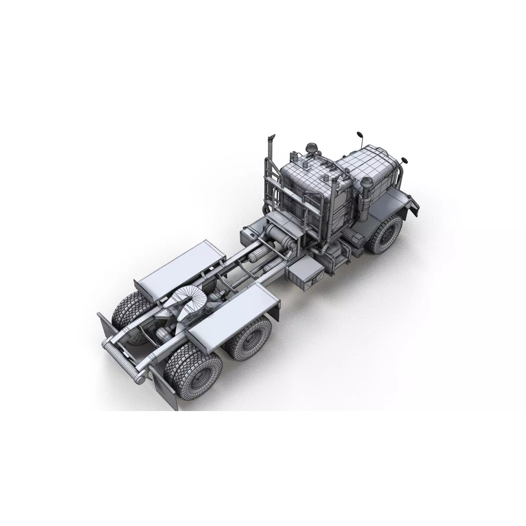 80s Offroad Heavy Truck 3D Model – Low Poly Game Asset, FBX - View 12