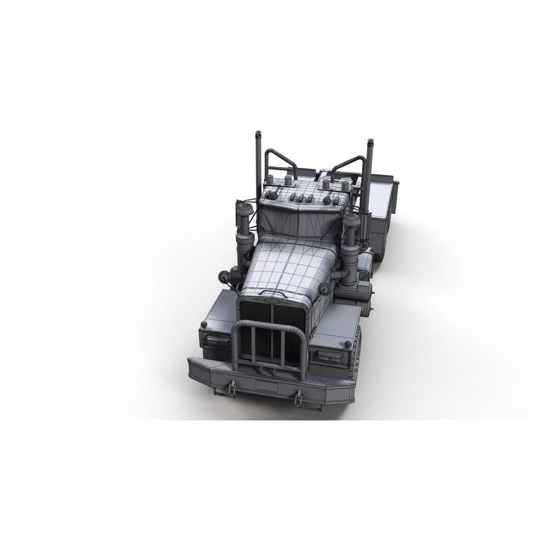 80s Offroad Heavy Truck 3D Model – Low Poly Game Asset, FBX - View 13