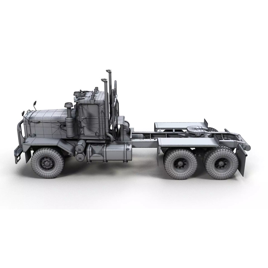 80s Offroad Heavy Truck 3D Model – Low Poly Game Asset, FBX - View 14